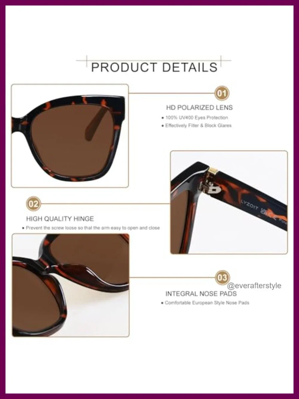 Oversized Cat Eye Polarized Sunglasses Women UV400 Protection